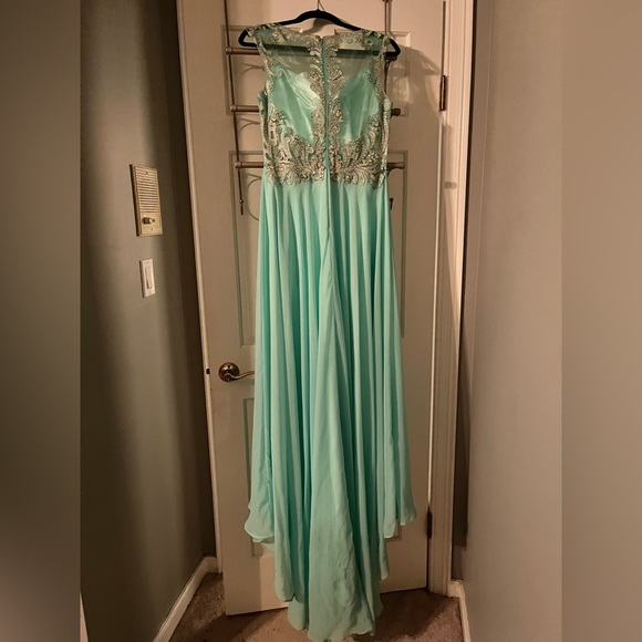Tiffany Design Turquoise Prom Dress- Beautiful Details - Picture 2 of 9